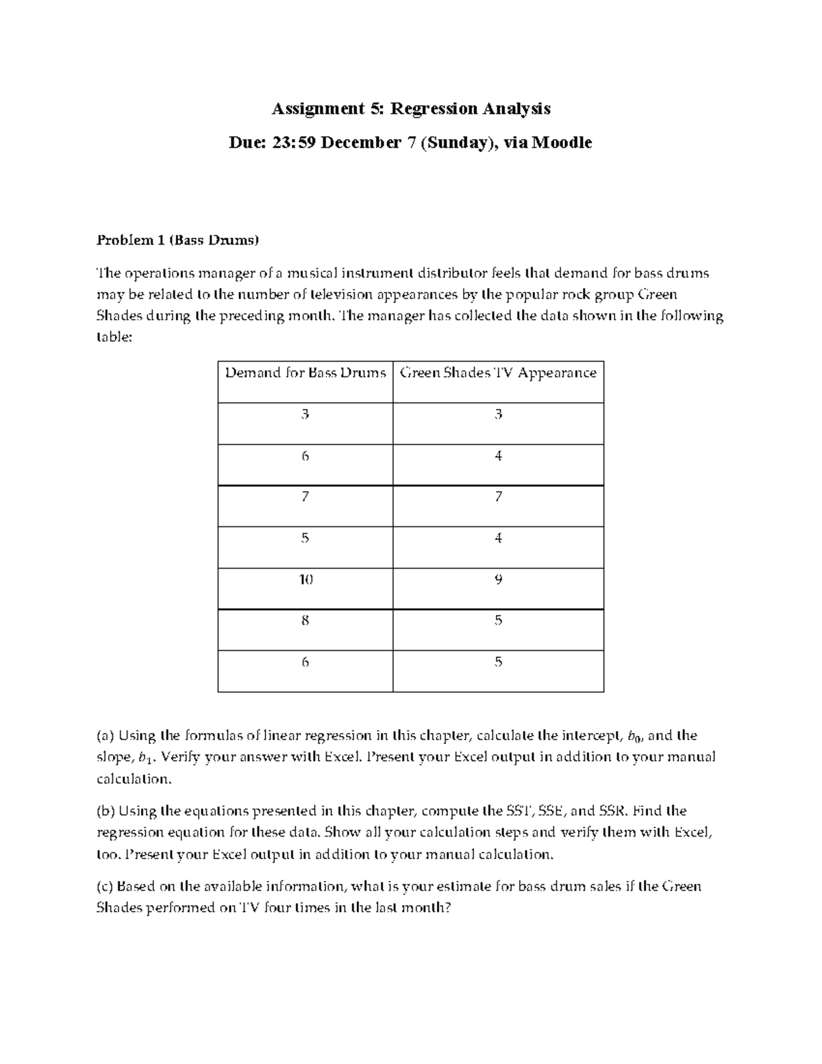 Assignment 5: Regression Analysis and Model Evaluation - Studocu
