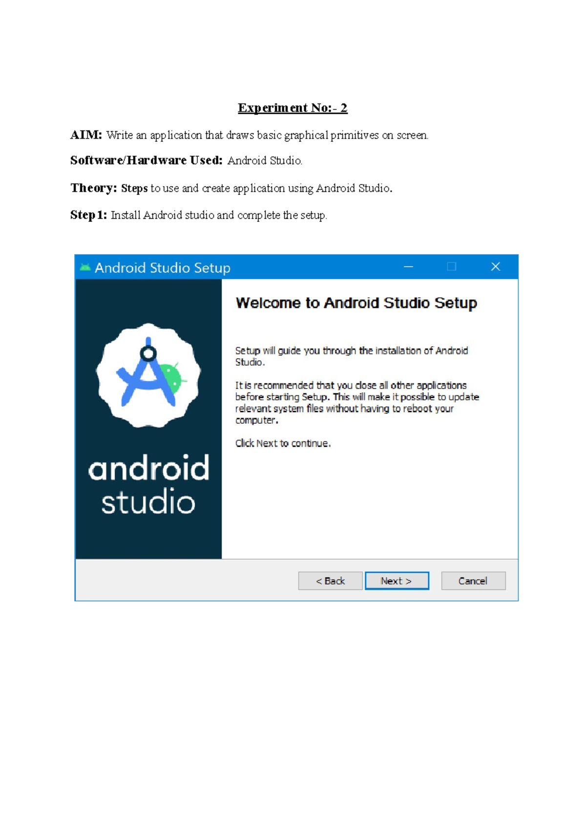 Mcexp - Experiment 2: Creating Basic Graphical Primitives in Android ...