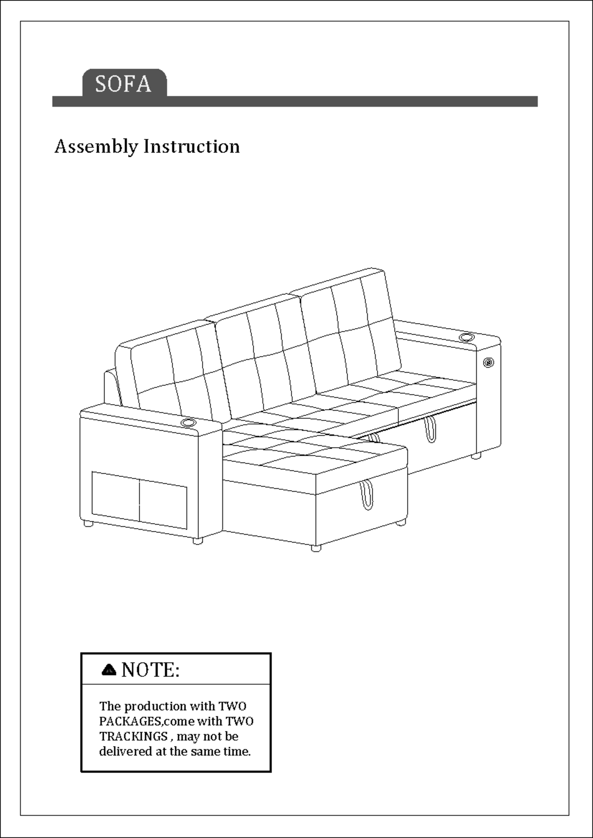 Sofa assembly instructions for two-package delivery - Studocu