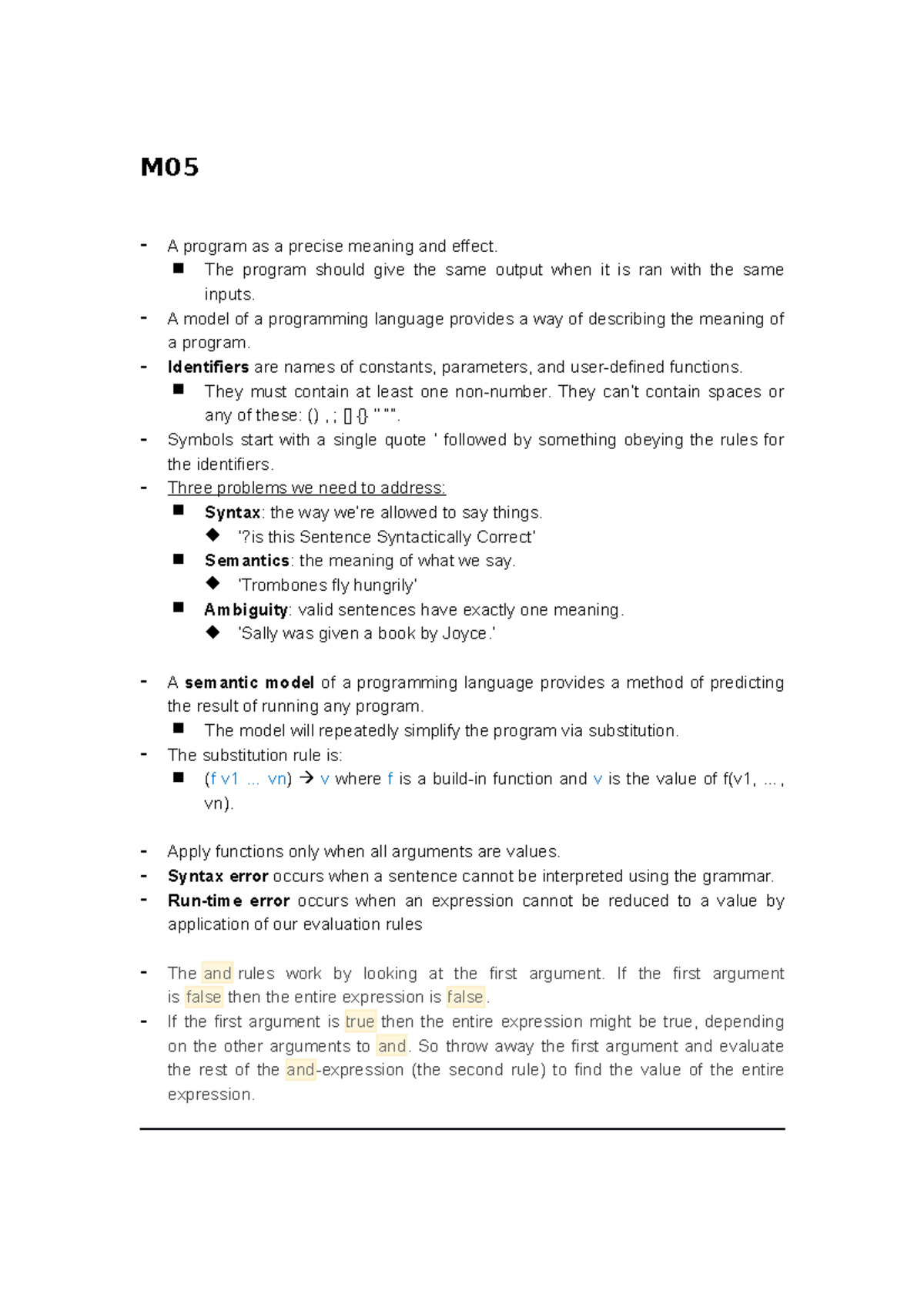 M05-M08 - Lecture notes of module 5 to module 8 - M A program as a ...