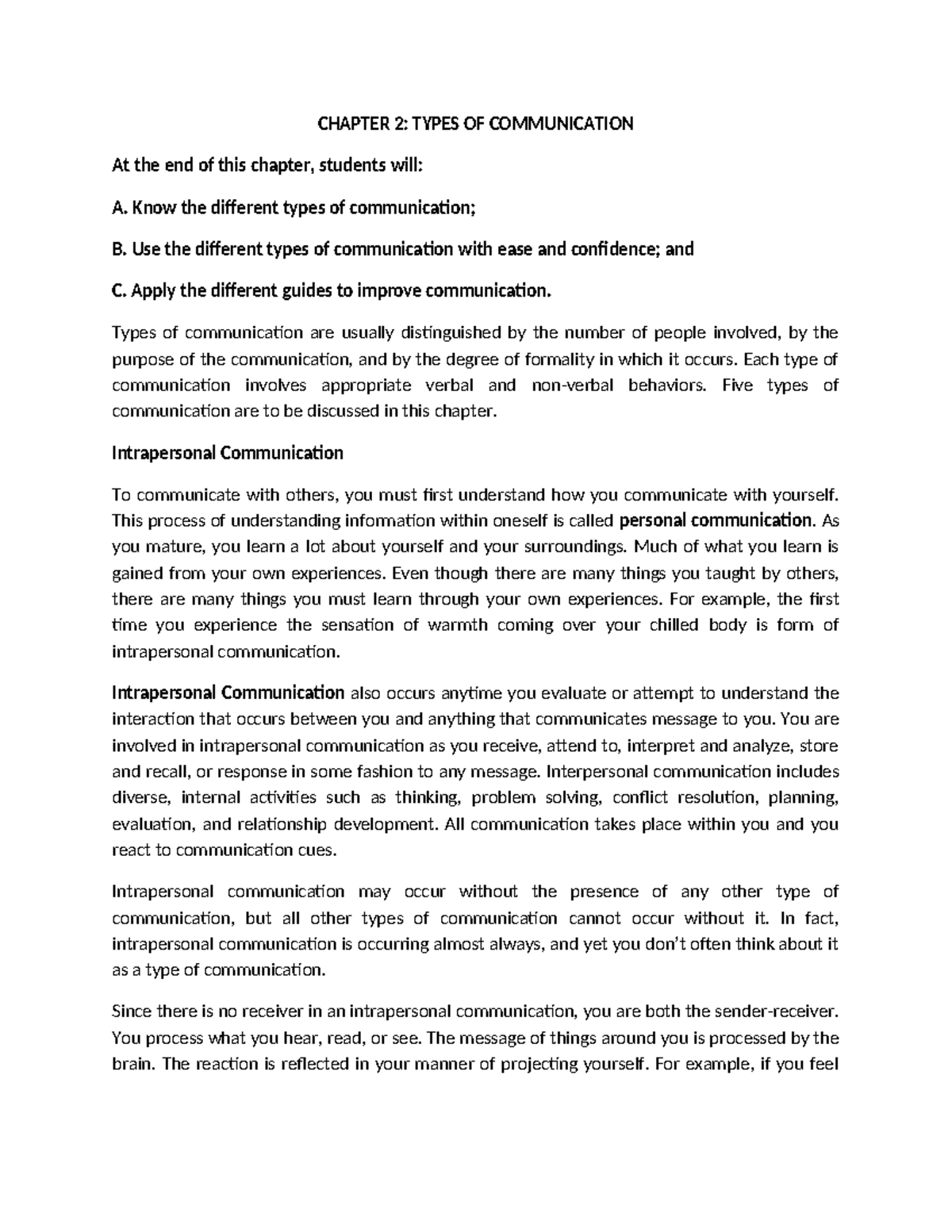 Chapter 2 Types OF Communication - CHAPTER 2: TYPES OF COMMUNICATION At ...
