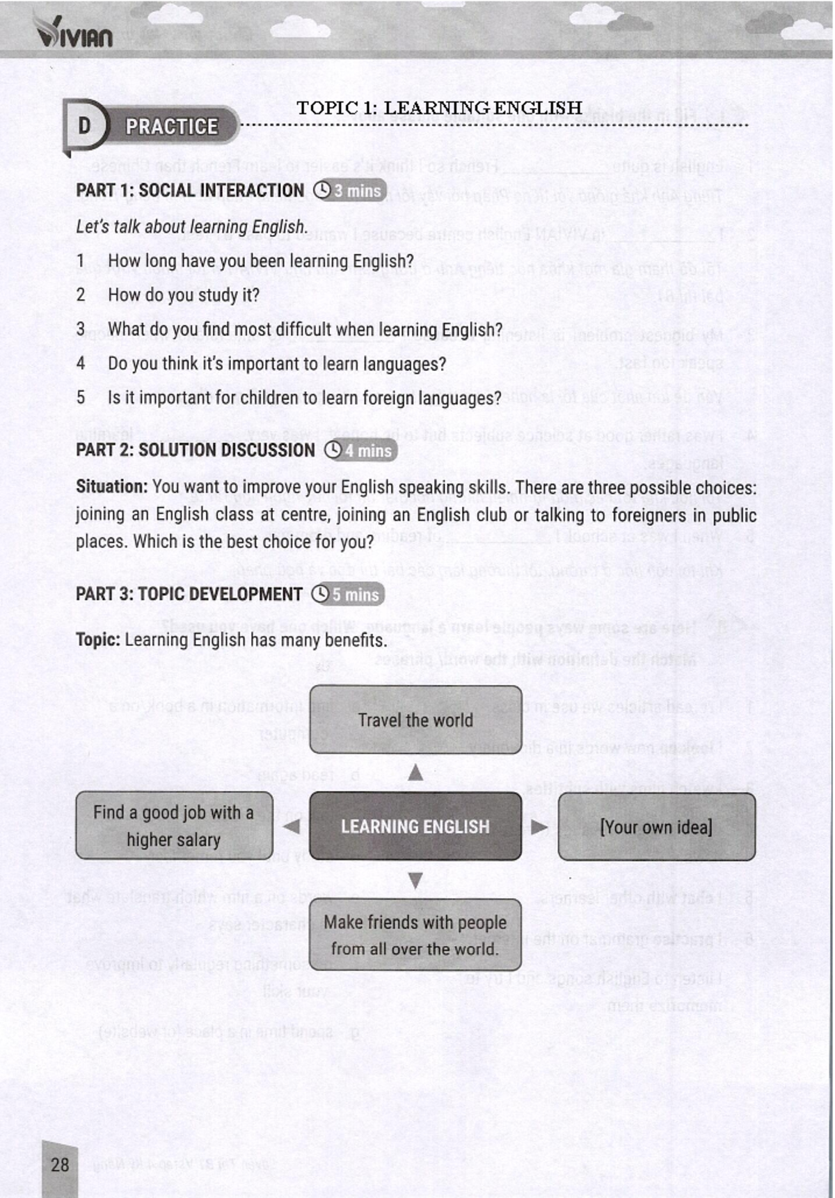 13 Topic Vstep B1 - Speaking - English - Studocu