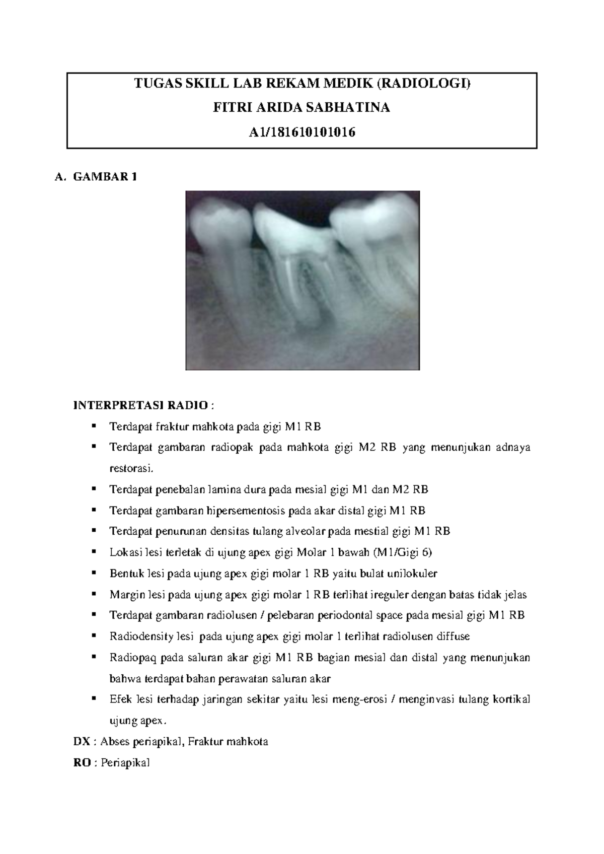 Interpretasi Radiologi Rekam Medik untuk Tugas Skill Lab Radiologi ...