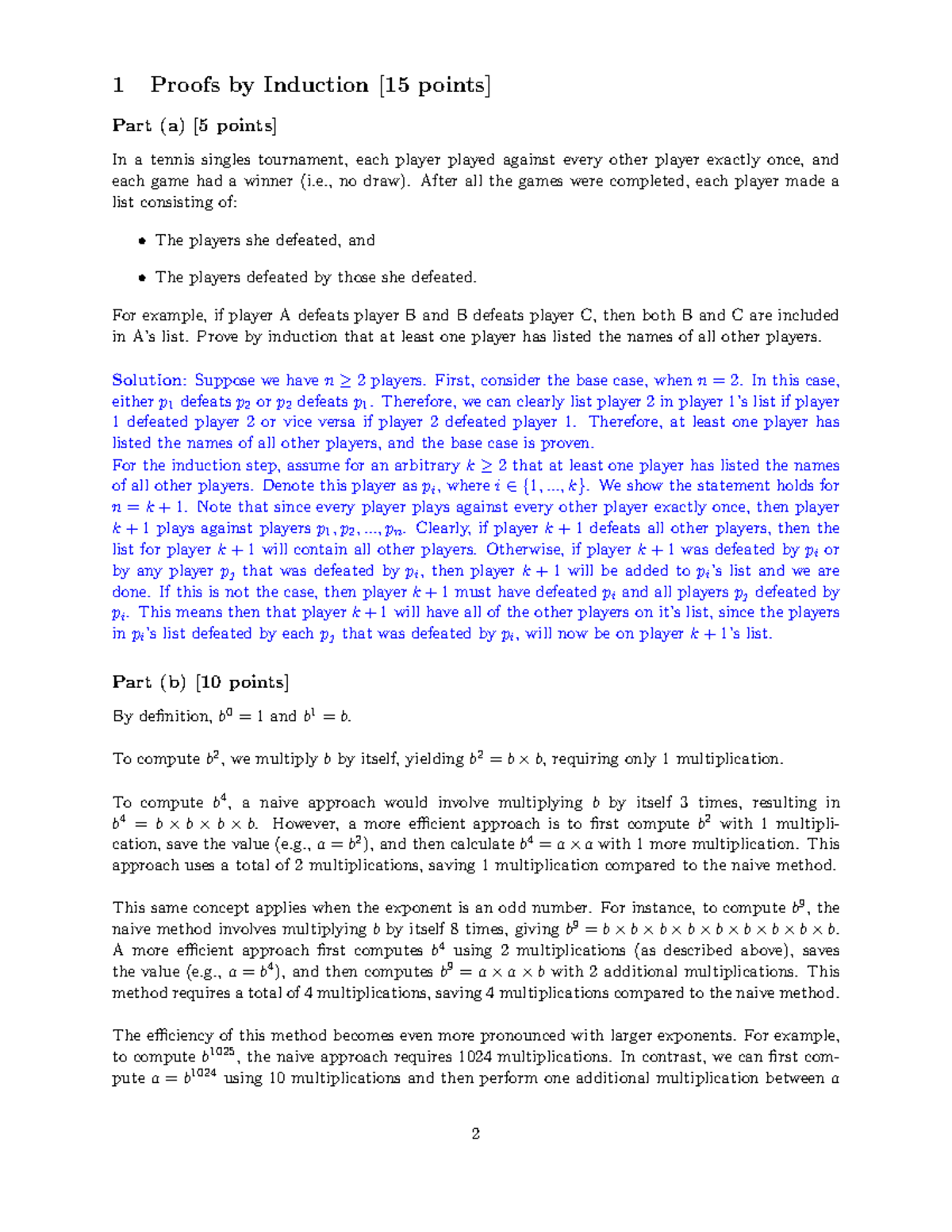 Cmput 204 Fall 2024 Assignment 1 Solutions - Induction, Recurrences ...