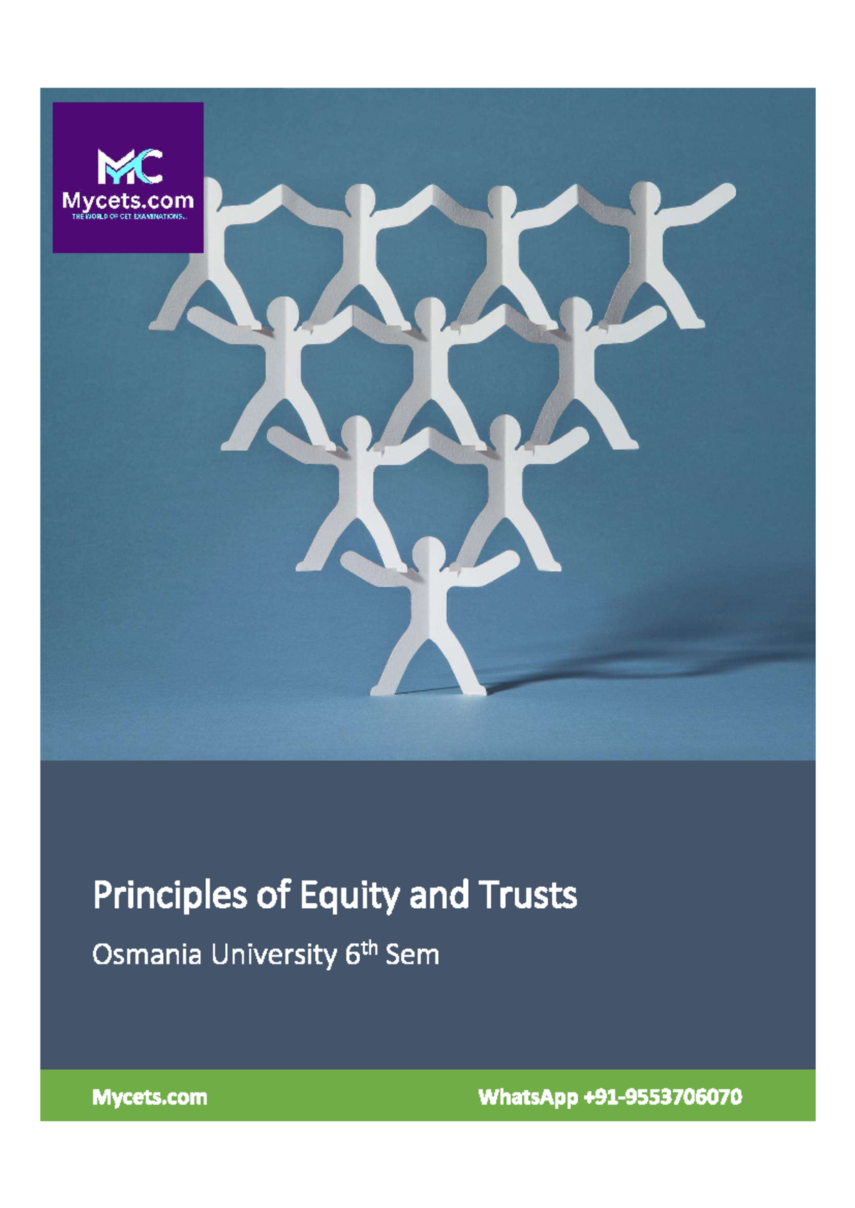 6th Sem Principles of Equity and Trusts Osmania University Mycets - LLB ...