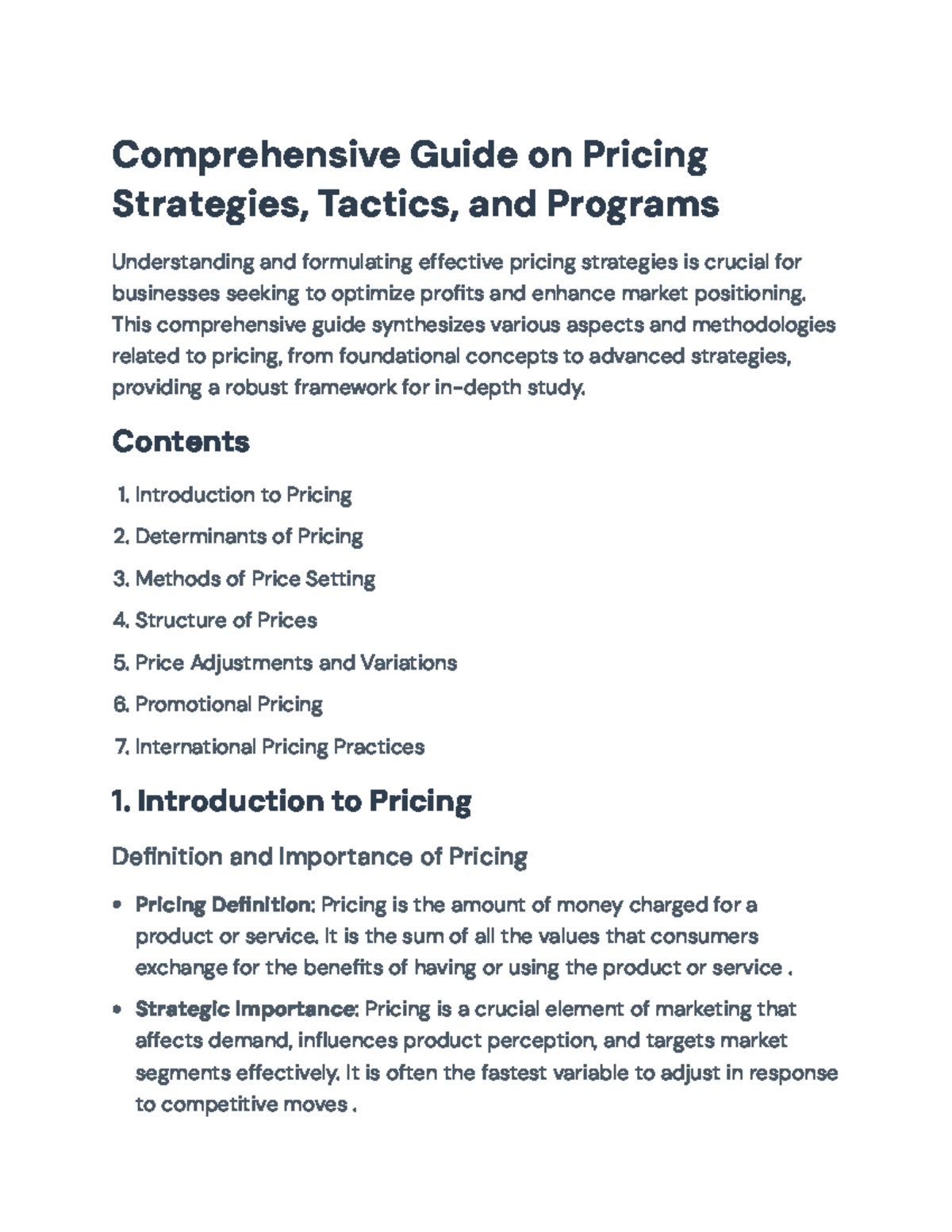 Comprehensive Guide on Pricing Strategies and Methods Analysis ...