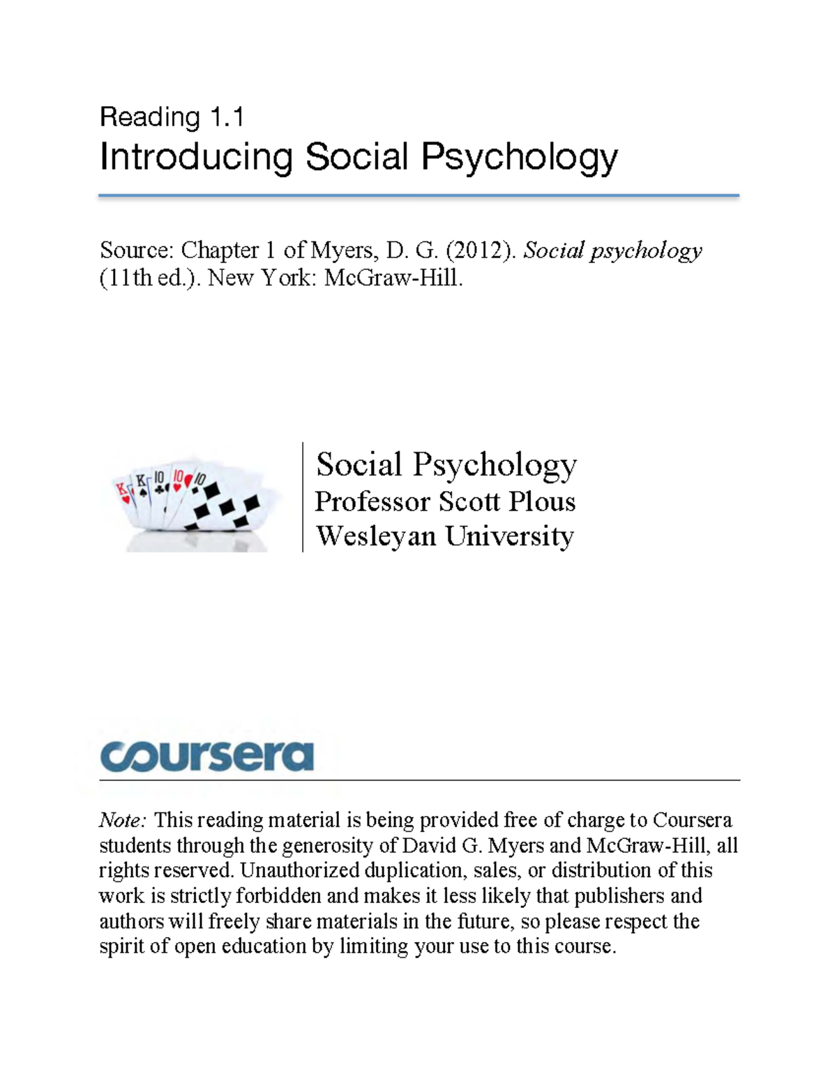 SOC 101: Chapter 1 - Introducing Social Psychology and Research Methods ...