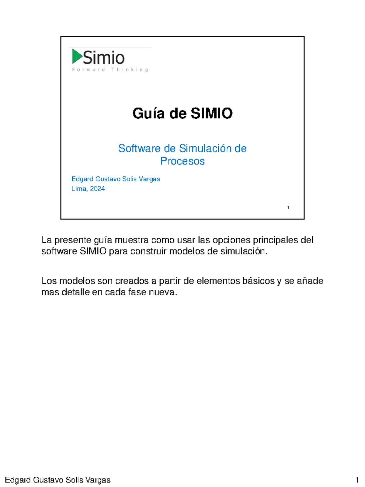 Guía de SIMIO para Modelos de Simulación - 2024 - Studocu