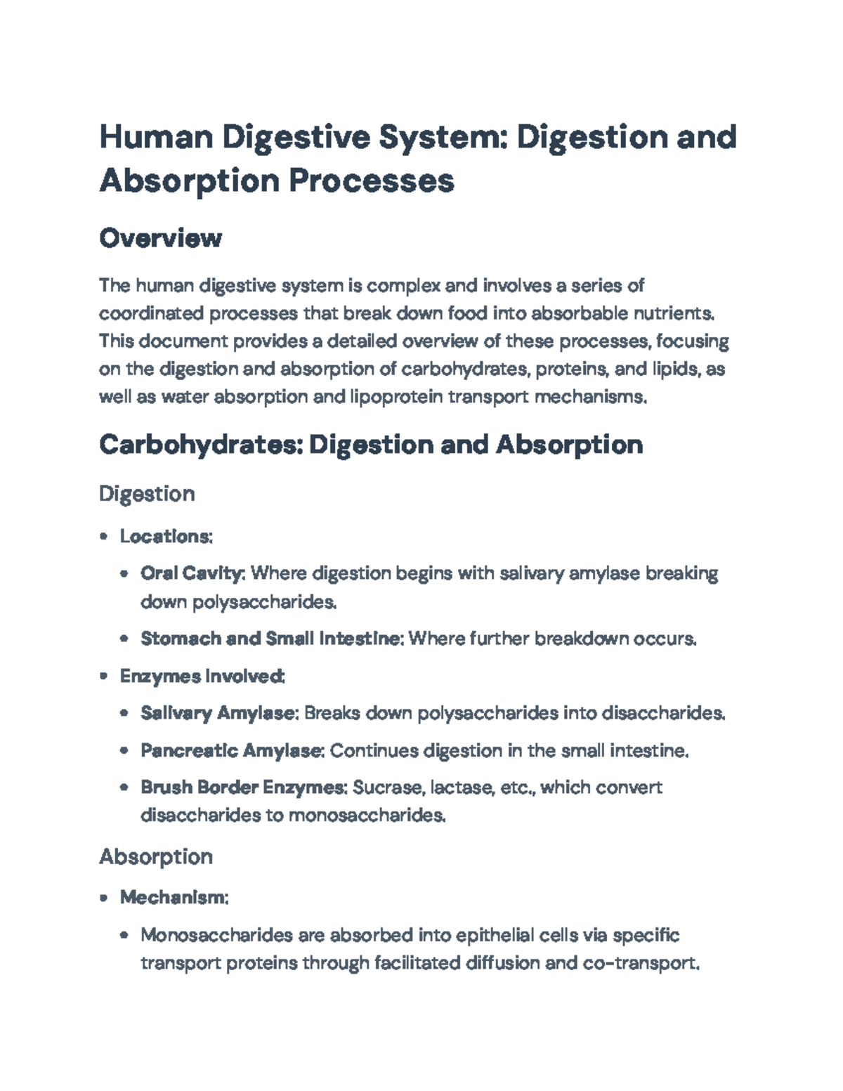 Human Digestive System (BIO101): Overview of Digestion & Absorption ...