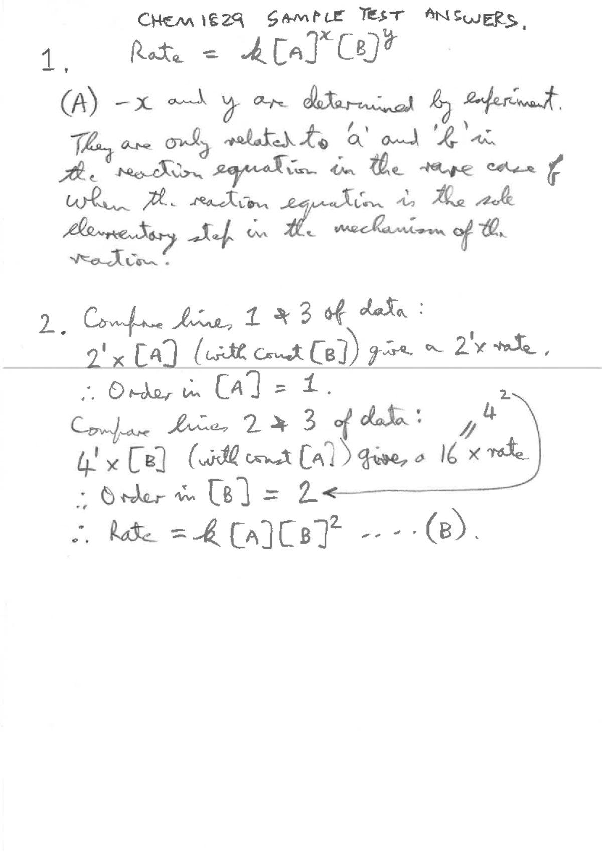 CHEM 1829 Midterm Sample Test Answers - Studocu