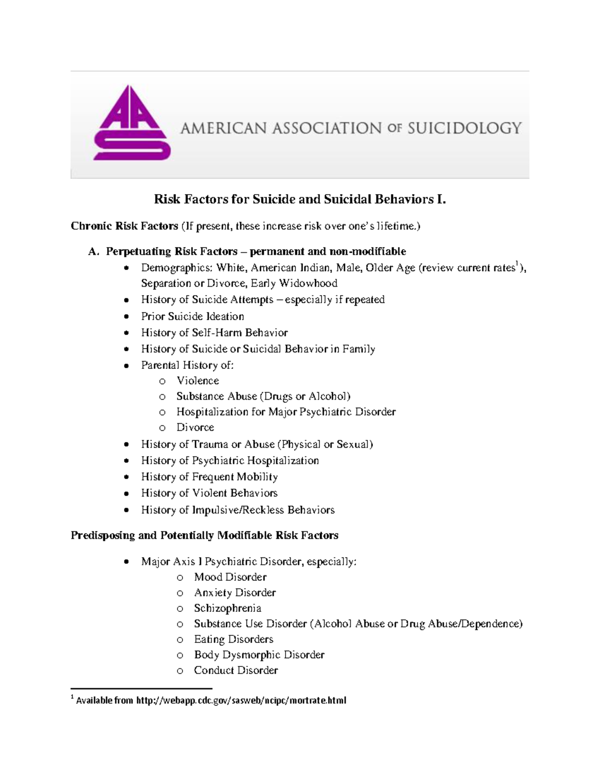Risk Factors for Suicide and Suicidal Behaviors: A Comprehensive ...