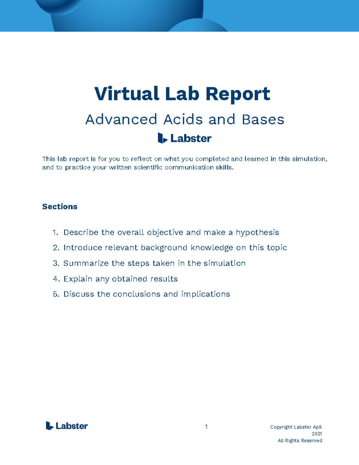 Lab Report 5: Virtual Lab on Advanced Acids & Bases - Studocu