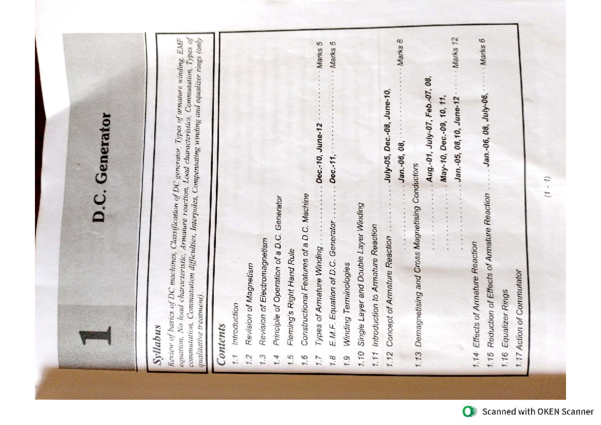 D.C. Generator Syllabus Review: Key Concepts and Characteristics - Studocu