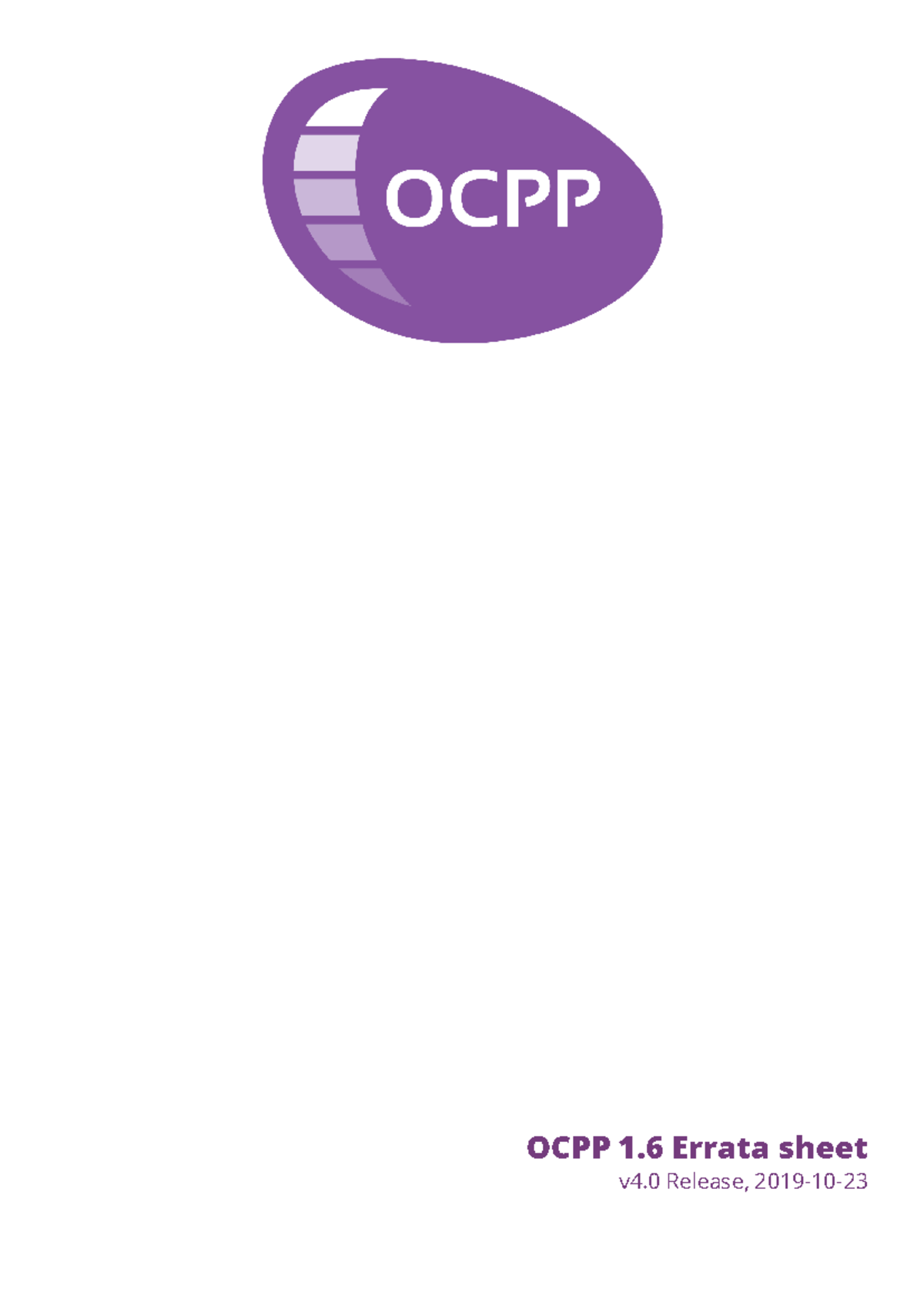 OCPP 1.6 Errata Sheet v4.0: Updates and Changes Overview - Studocu