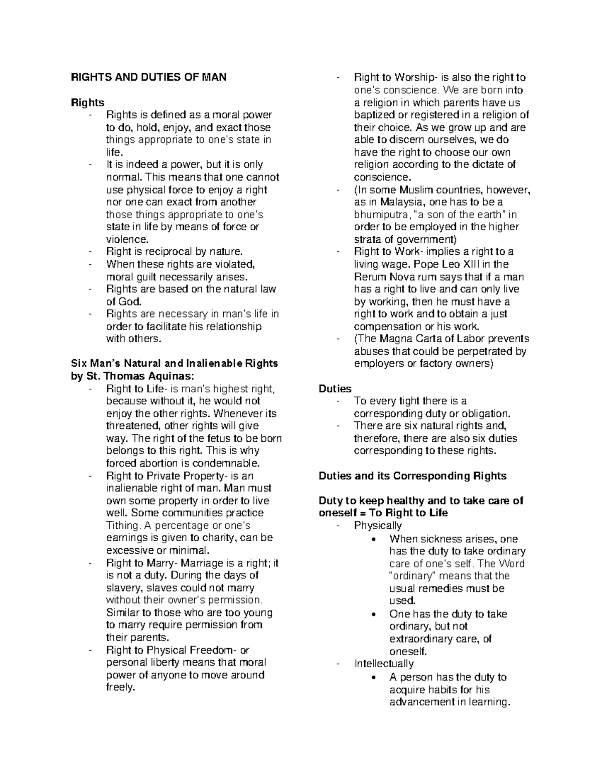 Rights and Duties of Man: Insights on Morality and Justice - Studocu