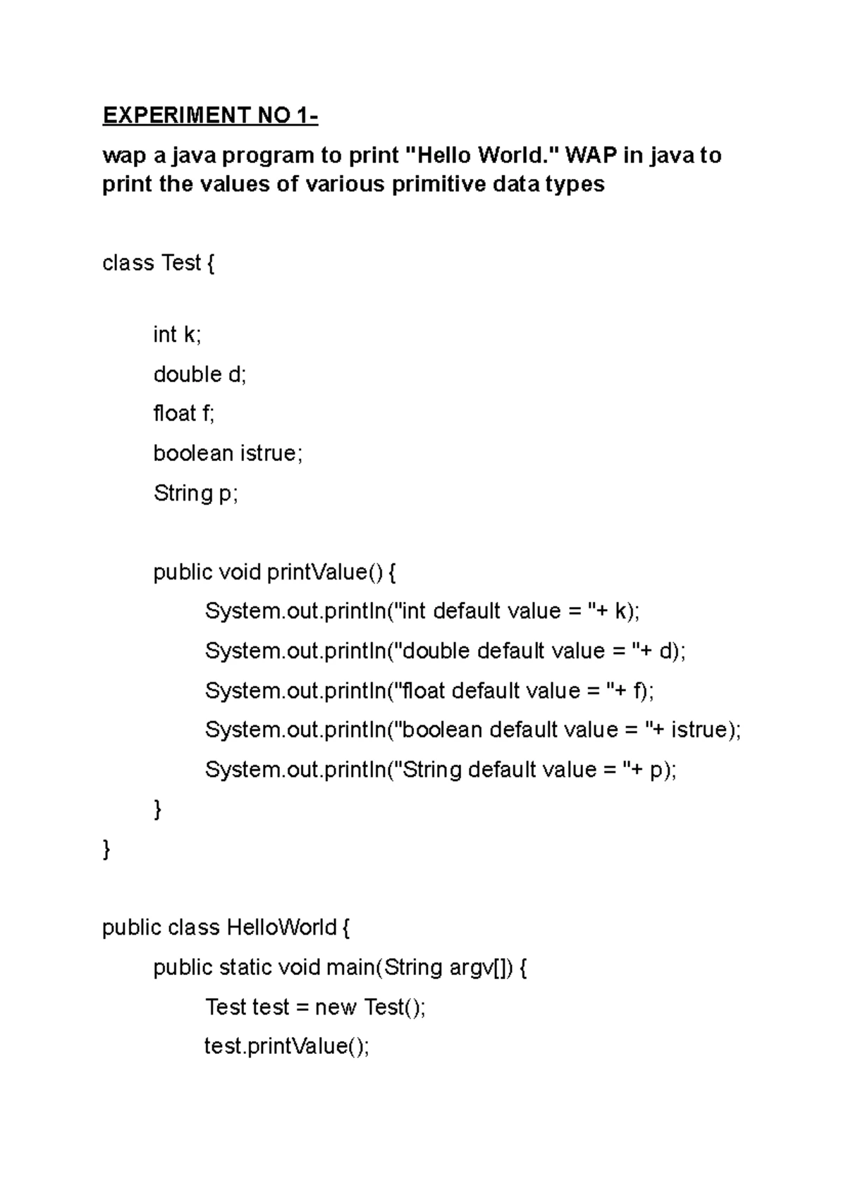 Java Practice Problem - Assignment 1 - 1. What is wrong with the ...