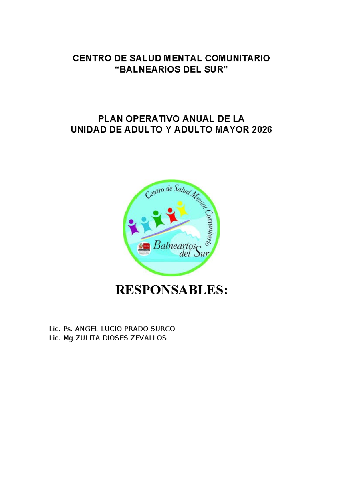 POA 2026: Plan de Salud Mental para Adultos y Adultos Mayores - Studocu
