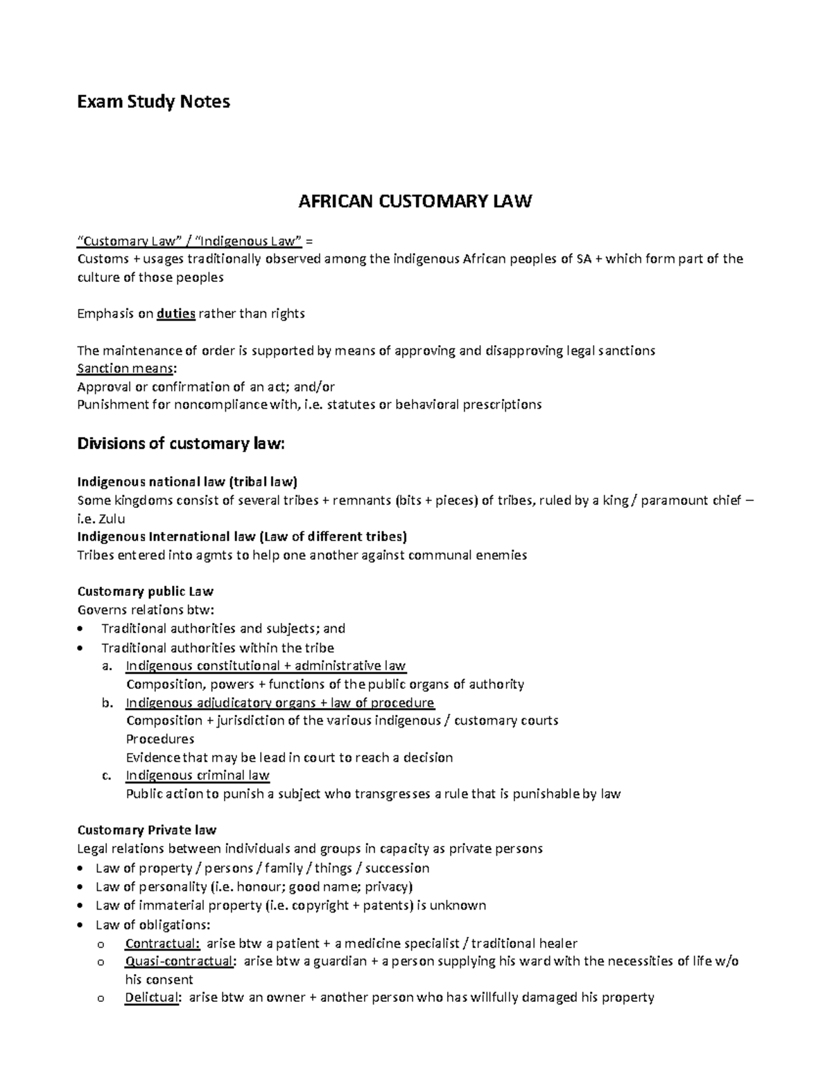 LCP4804 Exam Study Notes: Comprehensive Guide to African Customary Law ...