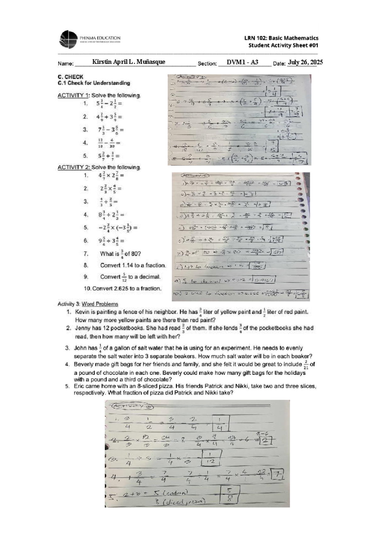 April LRN 102 SAS1 - CHEM 2201 - Kirstin April L. Muñasque DVM1 - A3 ...