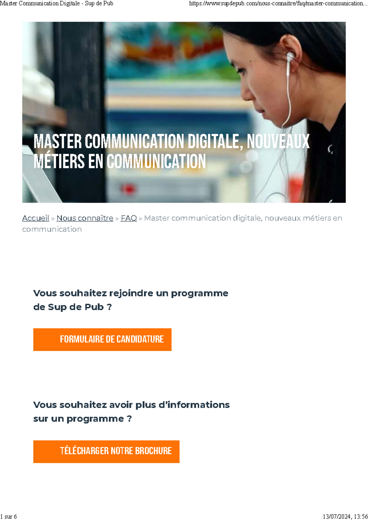 Master Communication Digitale - Sup de Pub: Programme et Opportunités ...