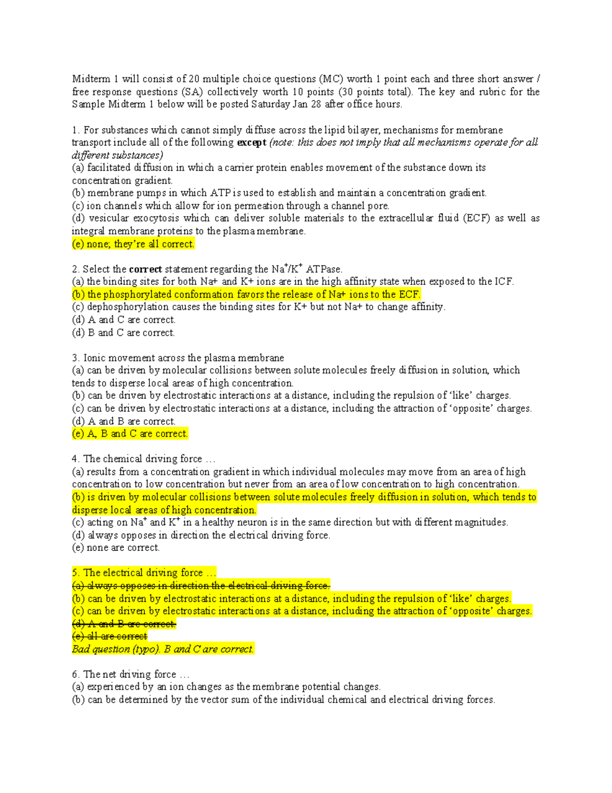 110B Sample M1 Key - Practice Questions and Answers for Midterm 1 - Studocu