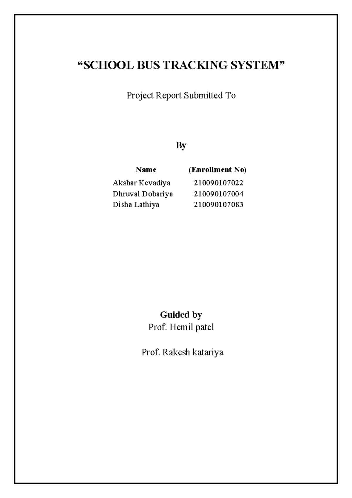 IOT Project: School Bus Tracking System Report - NOT - Studocu