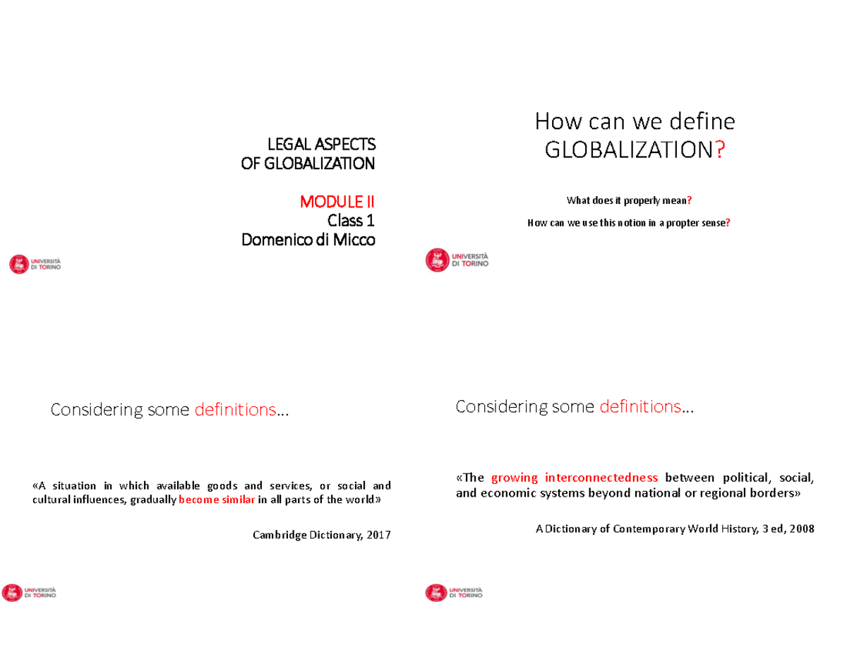 Legal Aspects OF Globalisation Slides - ####### LEGAL ASPECTS ...