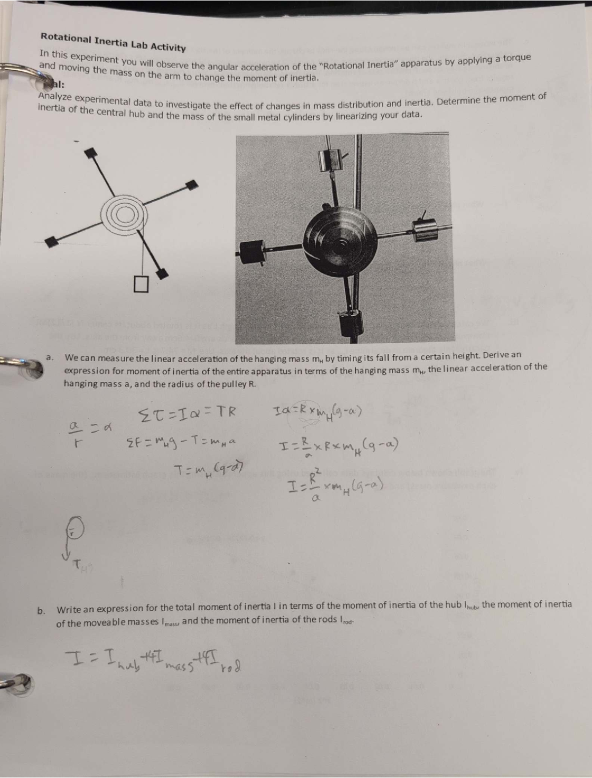 Moment of inertia lab - Rotational Inertia Lab Activity and this ...