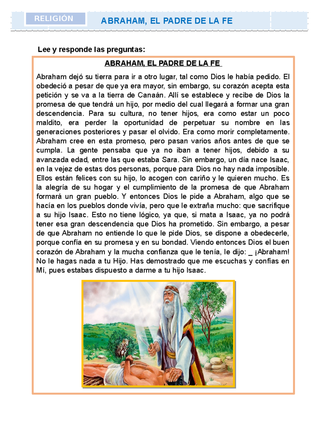 D2 A2 Final Exam: Abraham, El Padre de la Fe - Respuestas y Análisis ...
