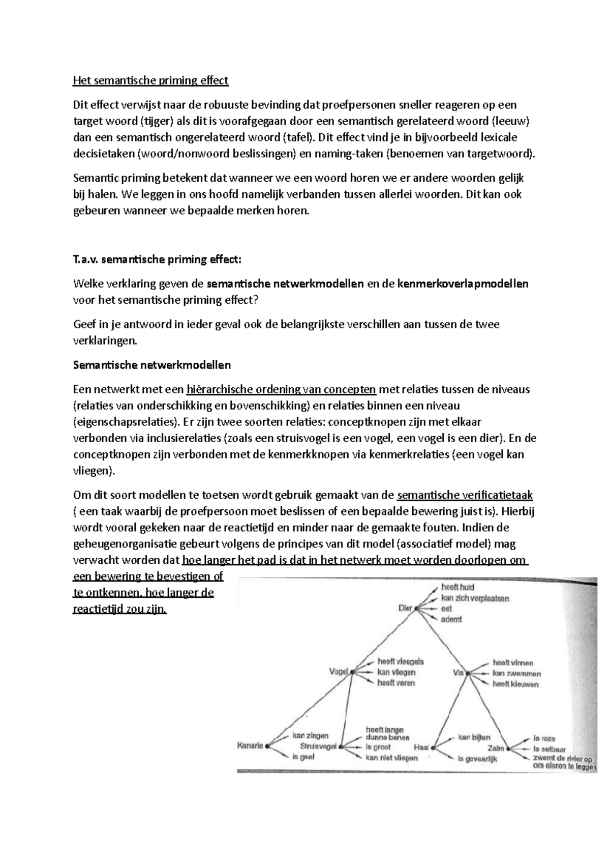 Neuro WG 4: Analyse van het Semantisch Priming Effect en Modellen ...