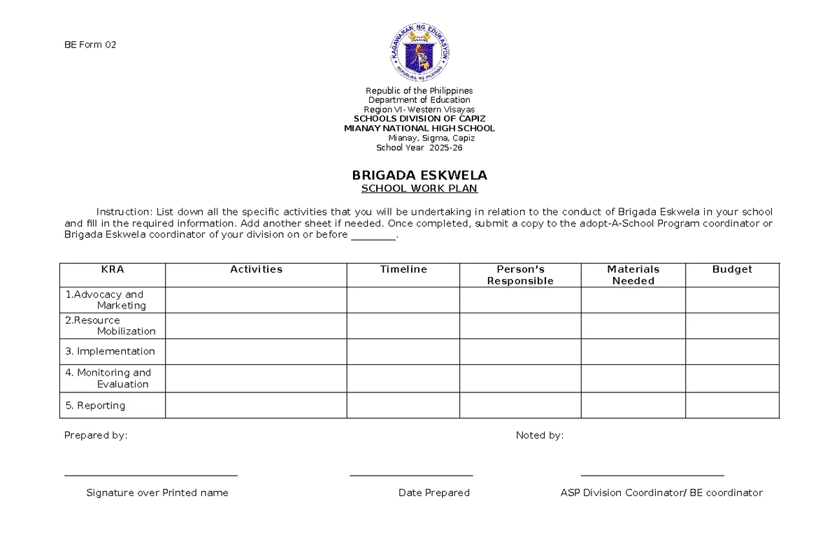 Brigada Eskwela 2025 Emcee Script: Ceremony Theme & Program Flow - Studocu