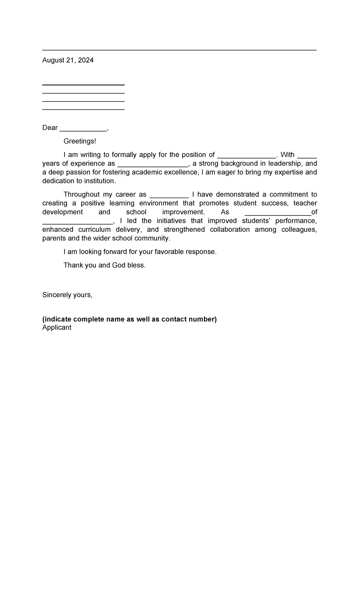 Intent- Letter- Guide