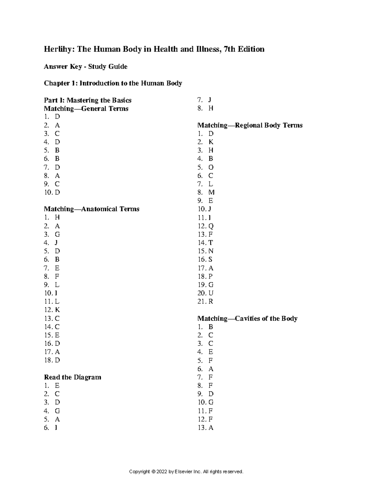 Chapter 001 - Study Guide Answers for Herlihy's Human Body - Studocu