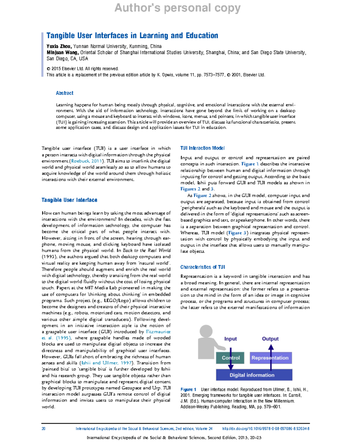 Tangible User Interfaces in Education: Insights and Applications - Studocu