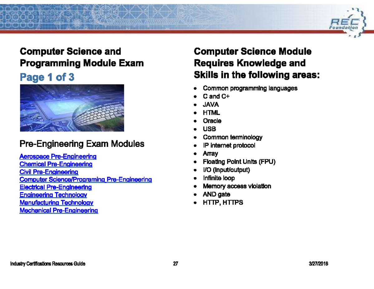 REC Foundation CS Module Programming Exam Review: Key Topics & Skills ...