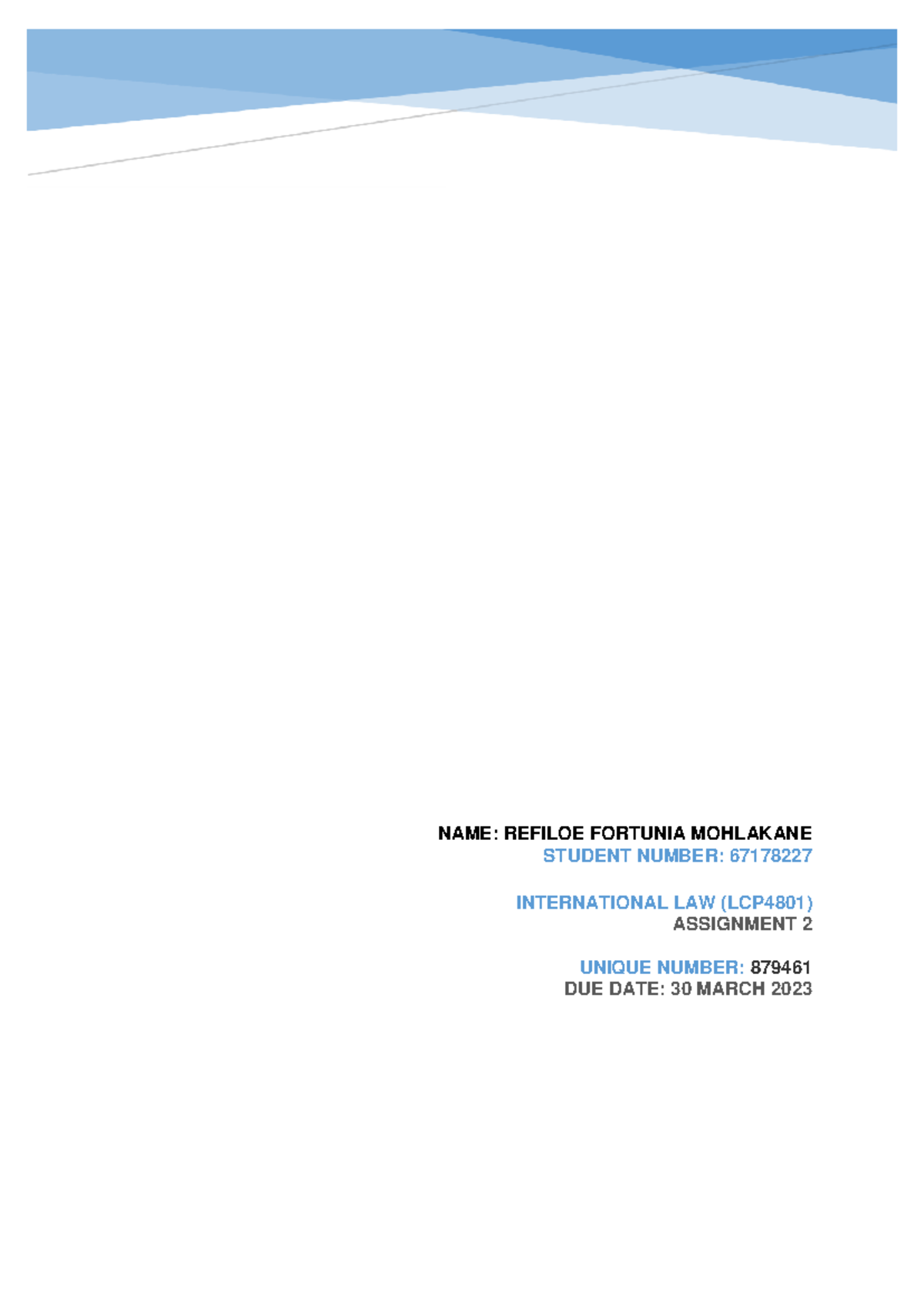 LCP4801 International Law Assignment 2: Jurisdiction Principles - Studocu