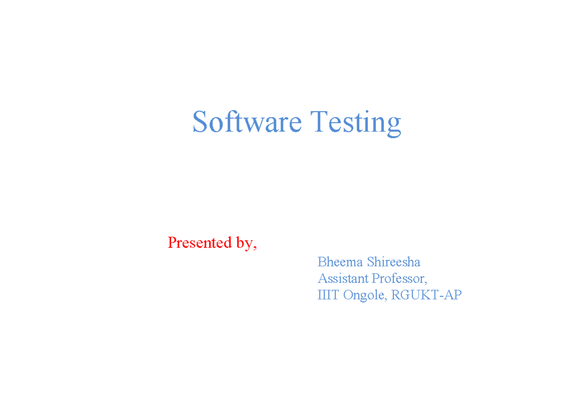 Unit-VI: Software Test Automation Overview and Techniques - Studocu