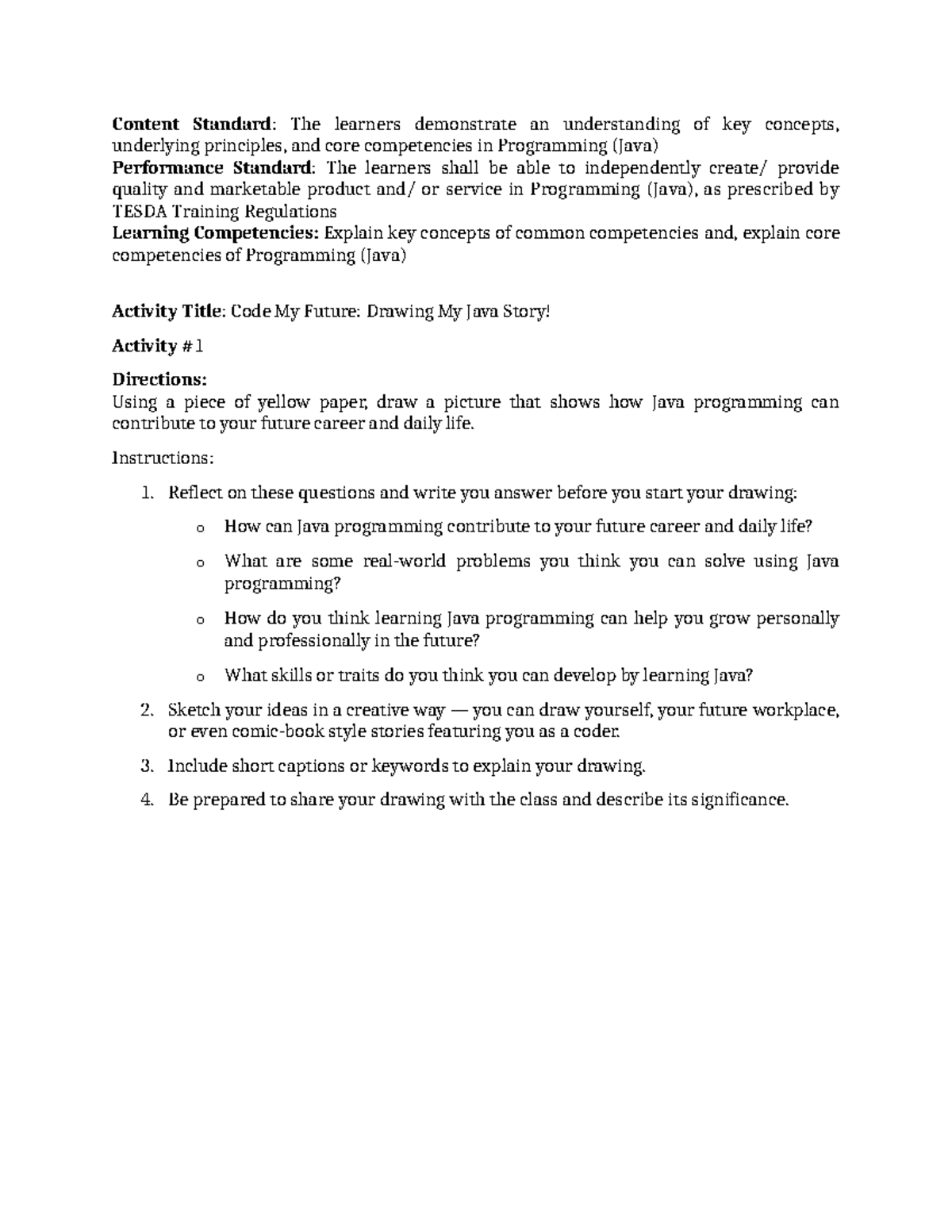 CP-Activity: Code My Future - Java Programming Reflection Activity ...