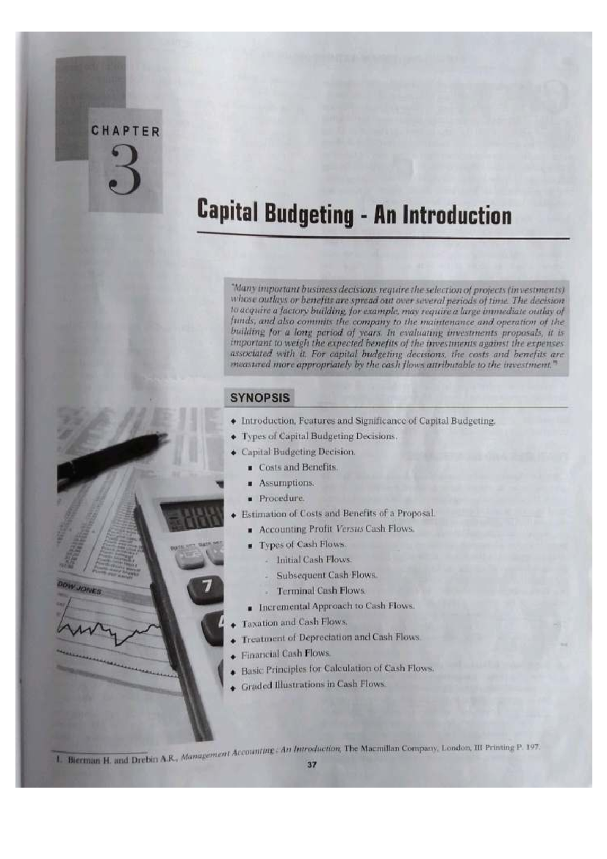 CH. 3 Capital Budgeting: An Intro to Investment Decisions and Cash ...