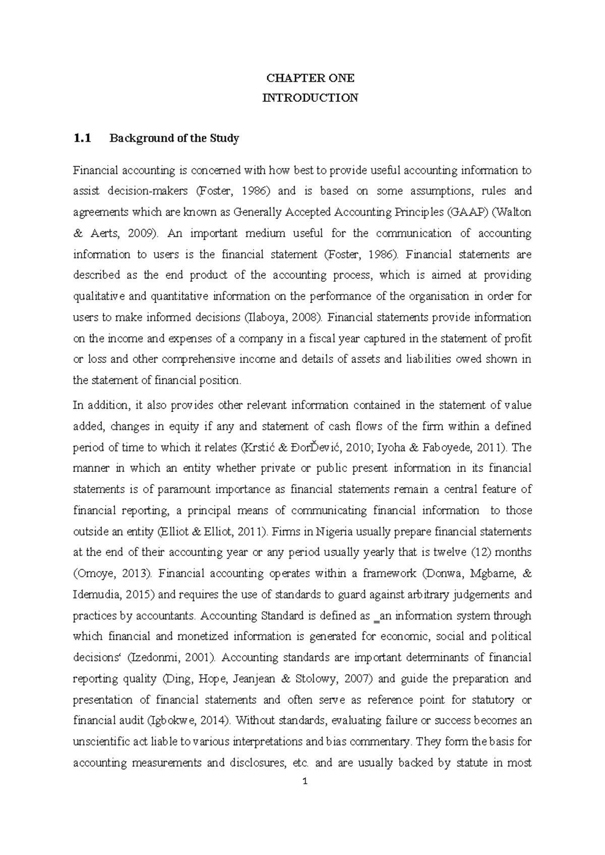 CHAPTER ONE: INTRODUCTION TO FINANCIAL ACCOUNTING AND IFRS IMPACT - Studocu