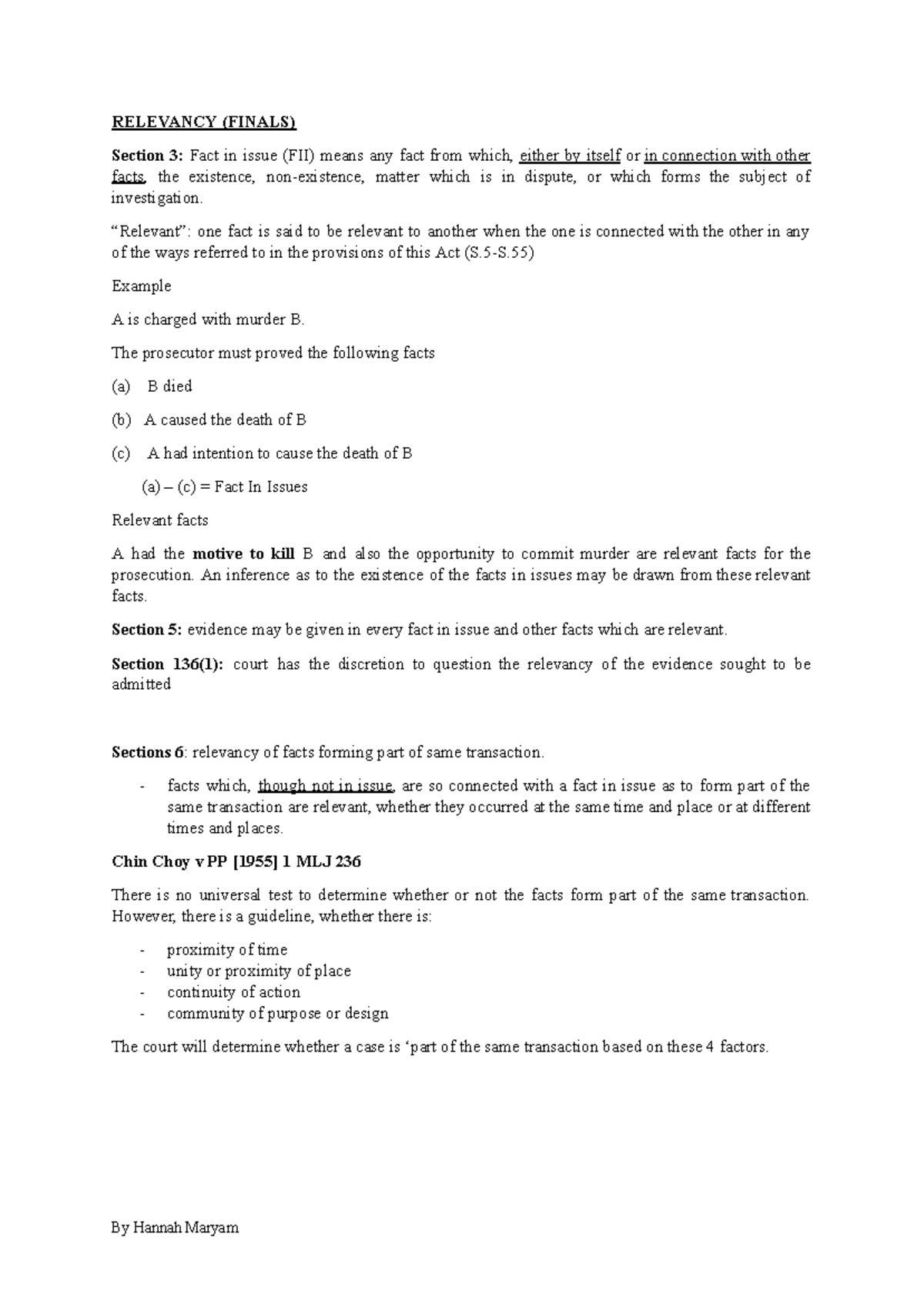 Relevancy Final Exam Notes - Key Concepts and Case Examples - Studocu