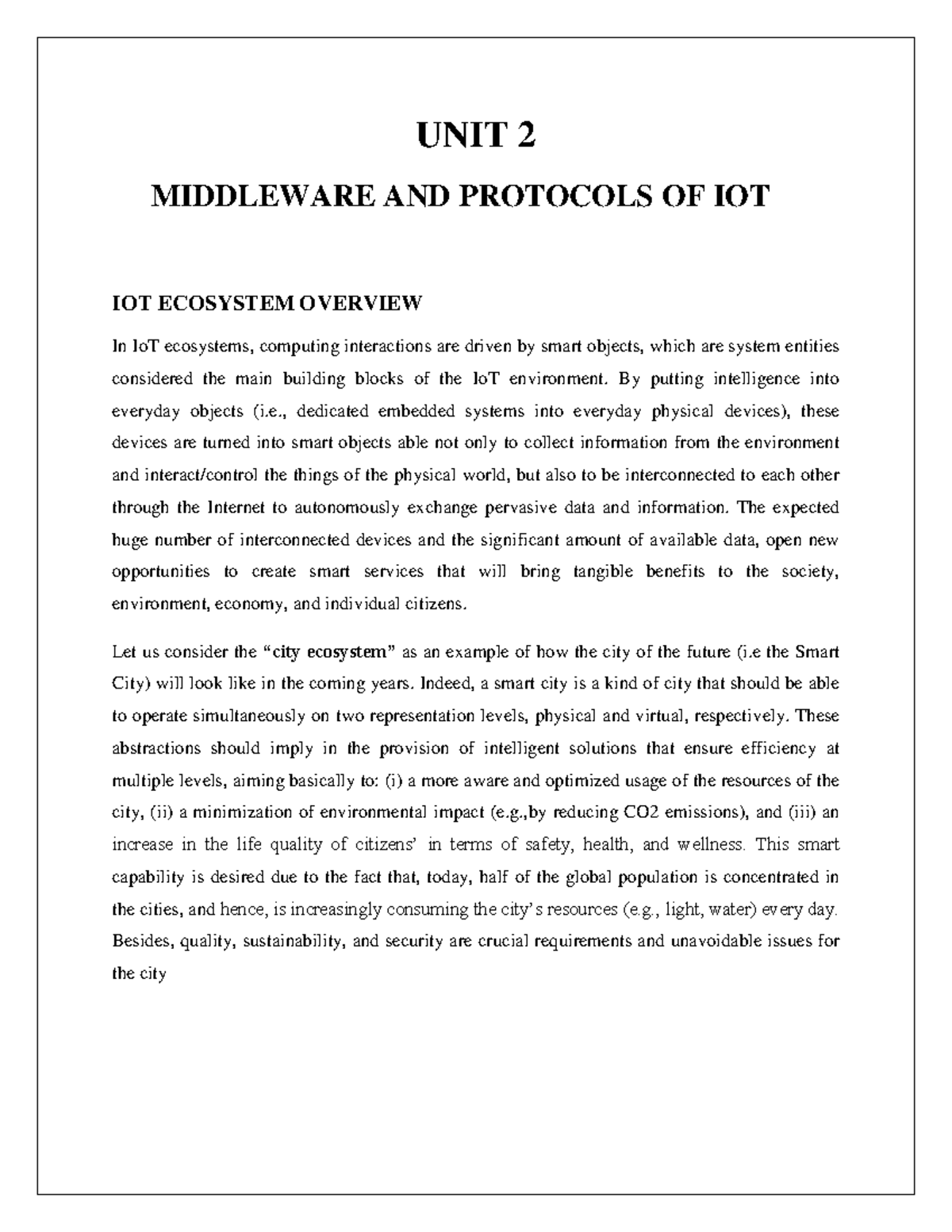 UNIT 2 IOT NEW - nothing - UNIT 2 MIDDLEWARE AND PROTOCOLS OF IOT IOT ...