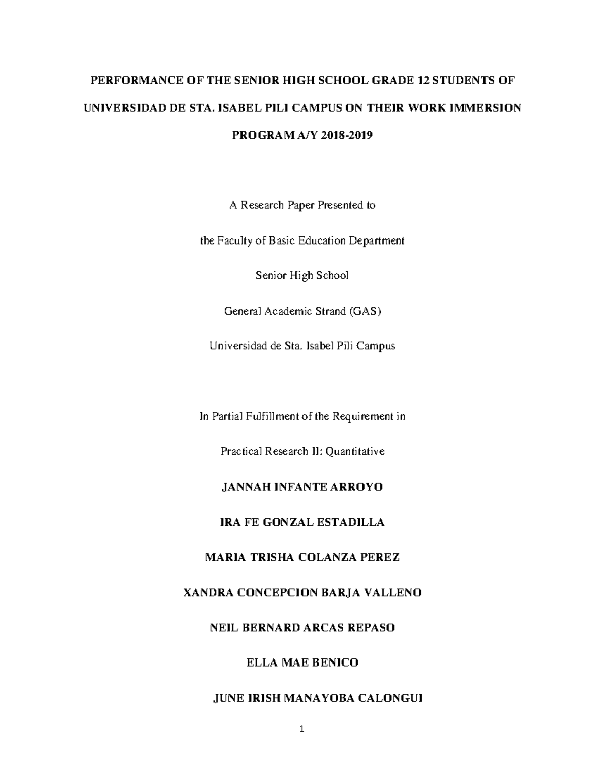 Performance Assessment of Grade 12 SHS Students in Work Immersion ...