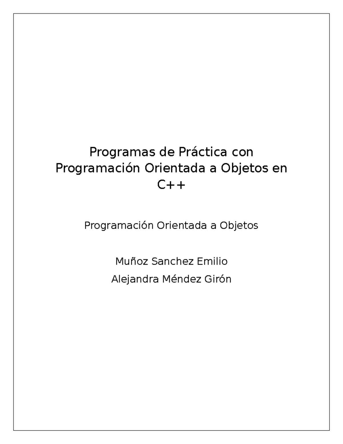 Programas de Práctica en POO con C++ - Ejercicios y Métodos - Studocu