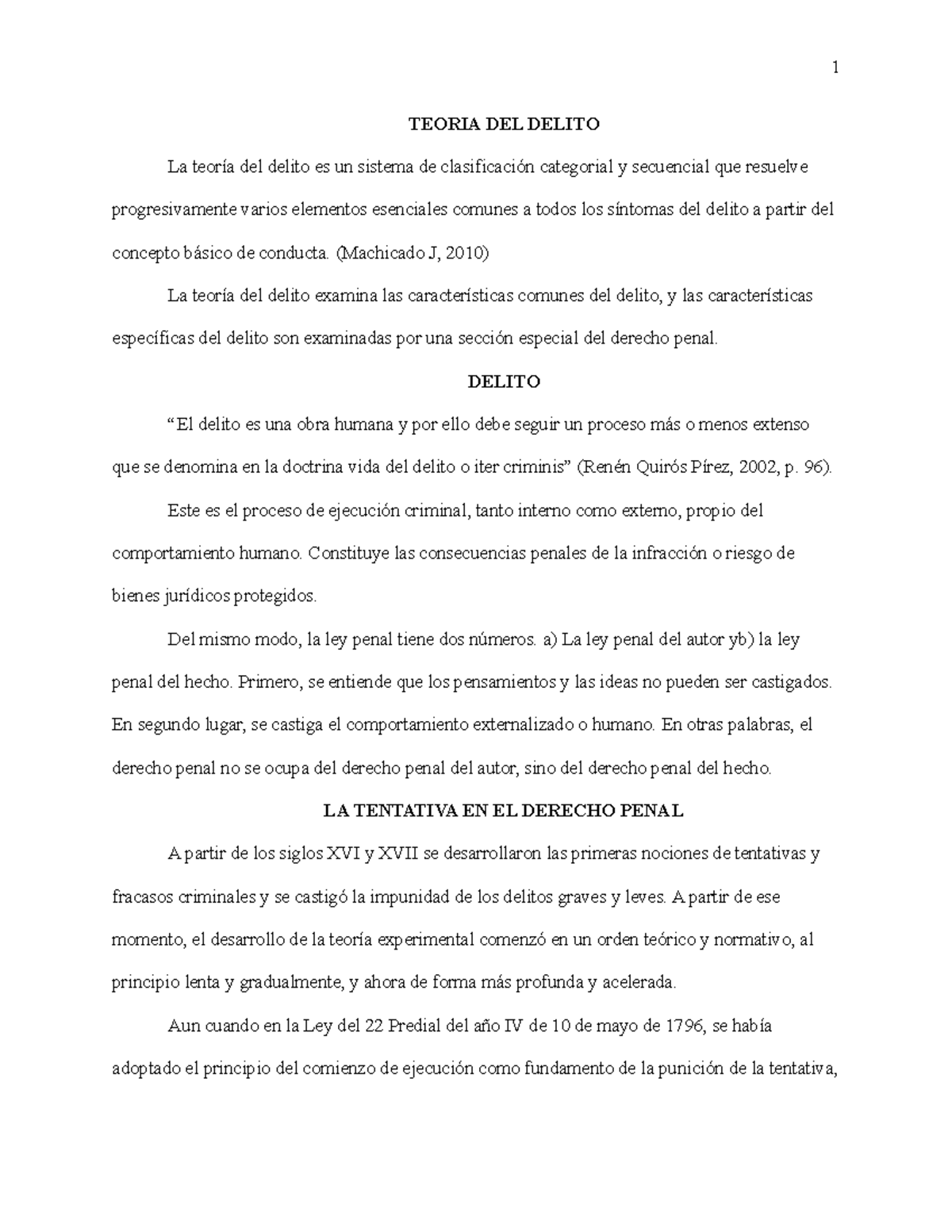 Derecho Penal - Resumen teoria del delito - TEORIA DEL DELITO La teoría ...