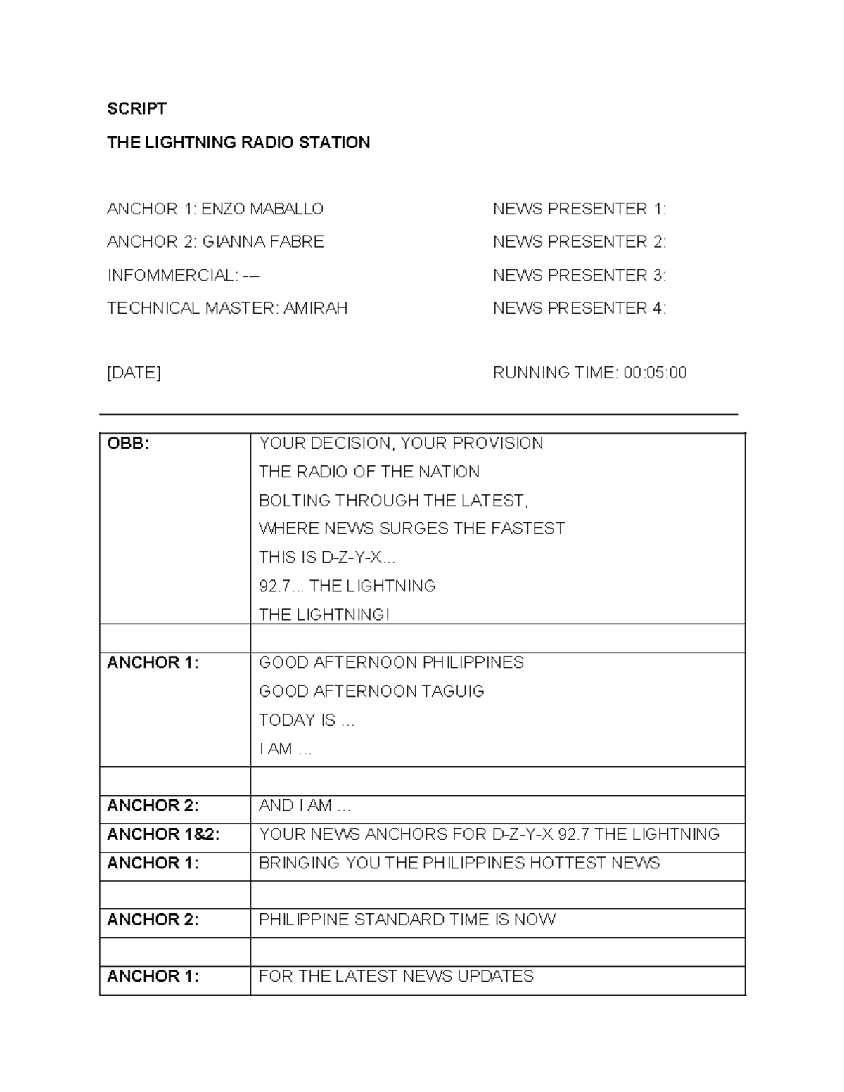 RBC Script Template - bvbjh - SCRIPT THE LIGHTNING RADIO STATION ANCHOR ...