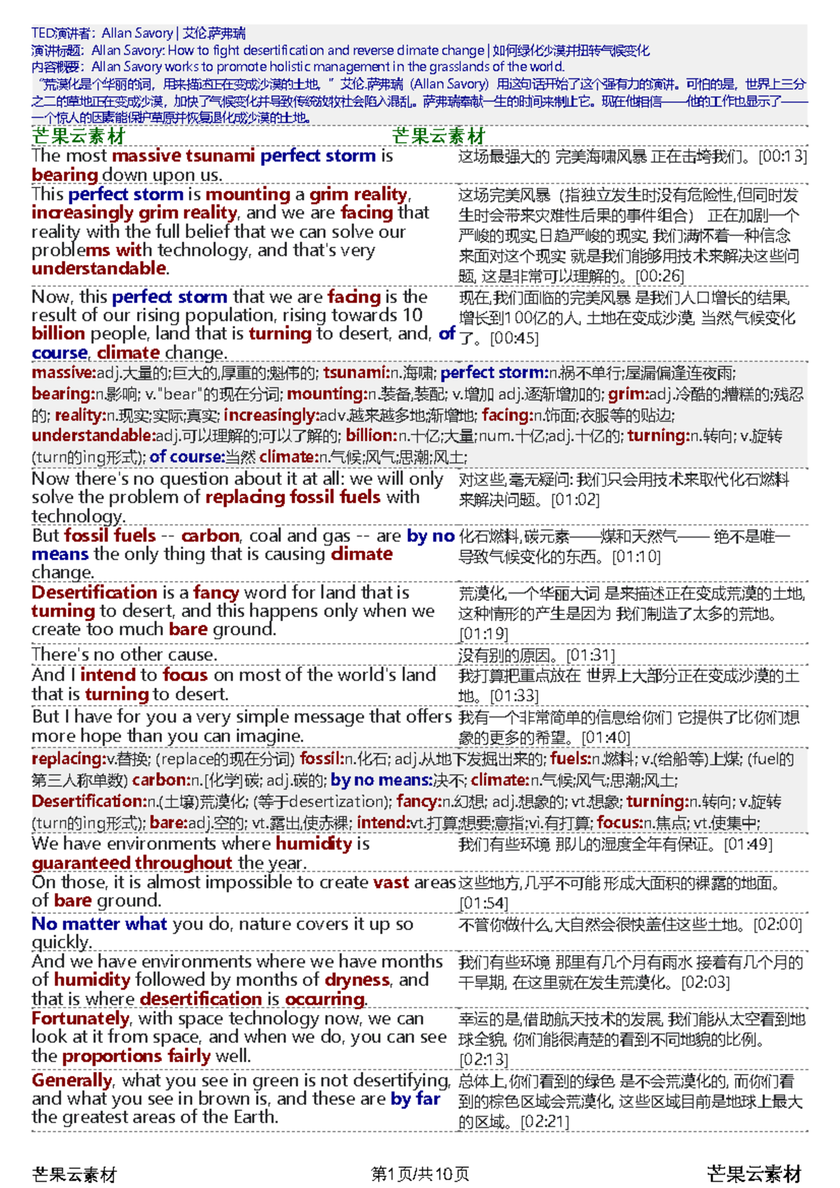 Allan Savory 2013: Strategies to Combat Desertification and Climate Change  - Studocu