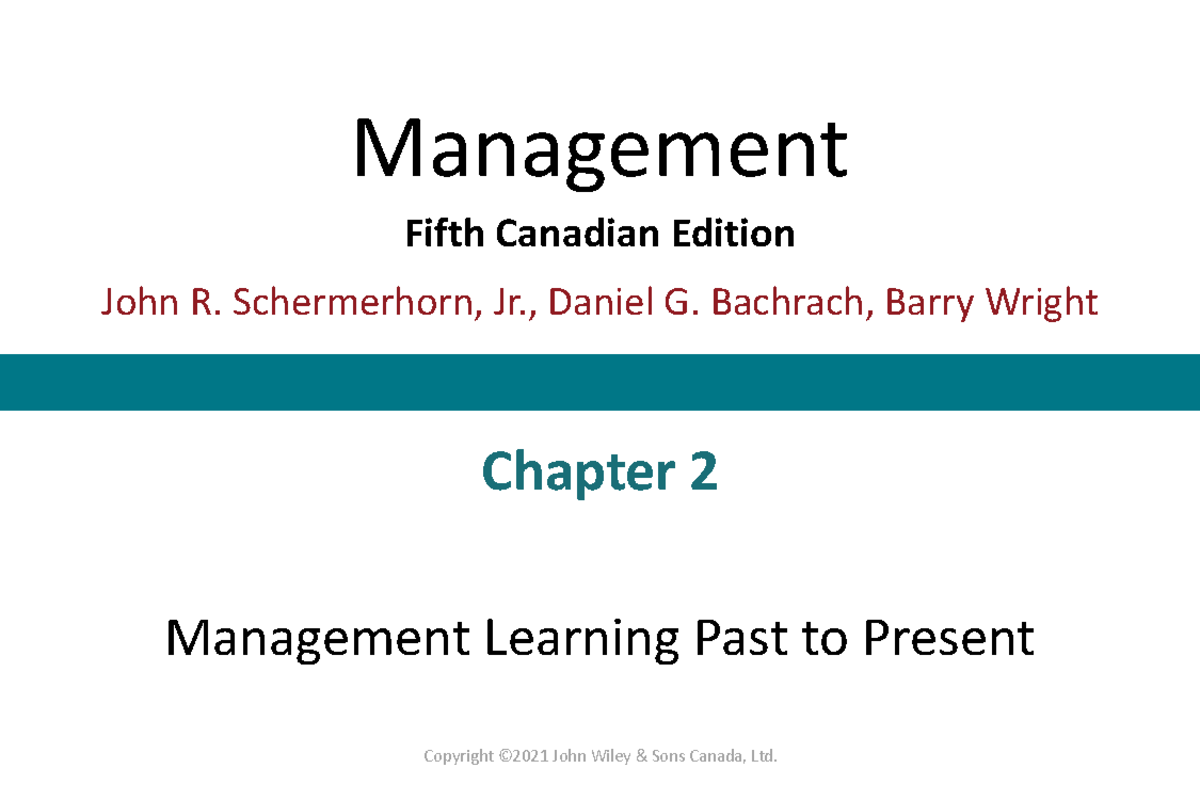 MGT 101: Chapter 2 - Key Management Approaches and Insights - Studocu