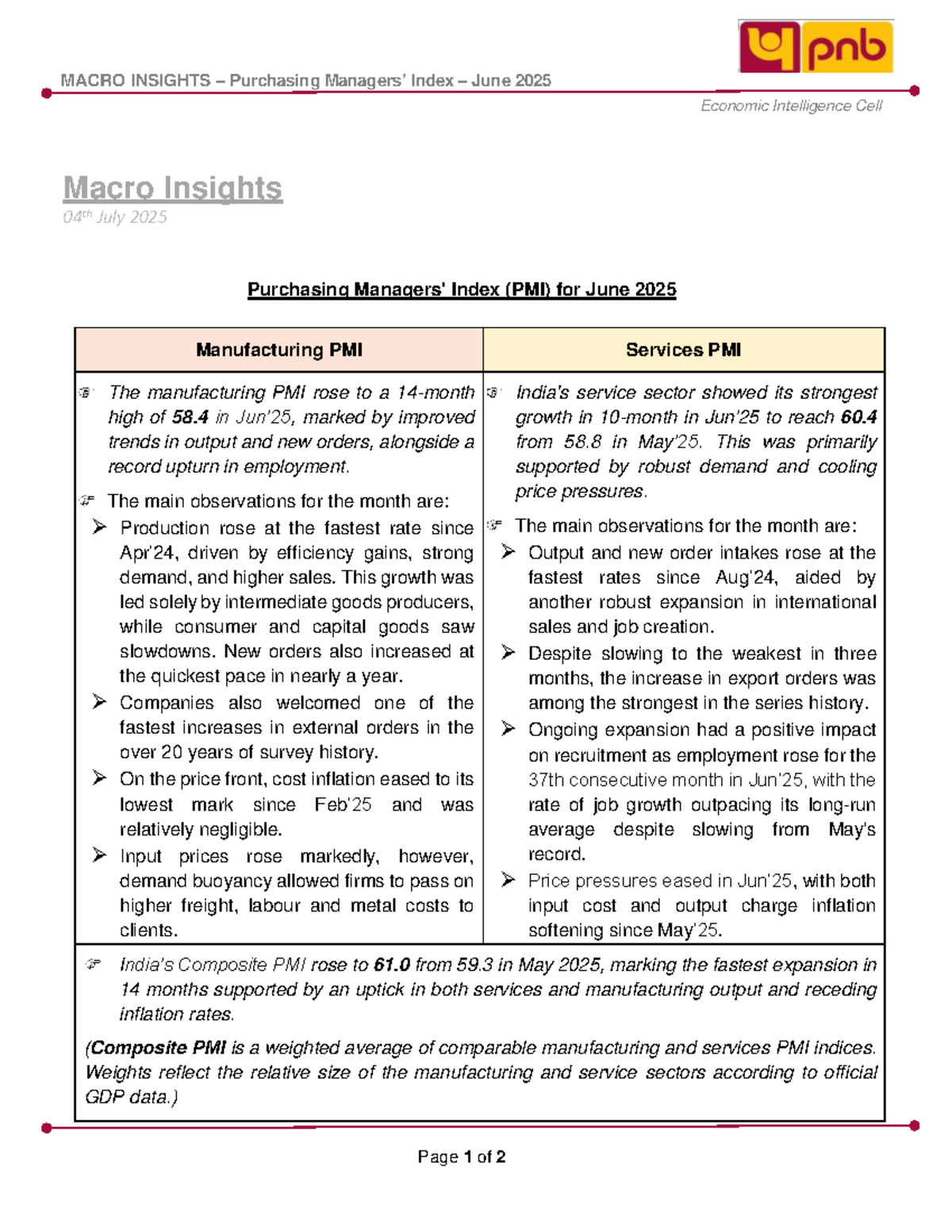 PMI June 2025 Report: Manufacturing & Services Insights - Studocu