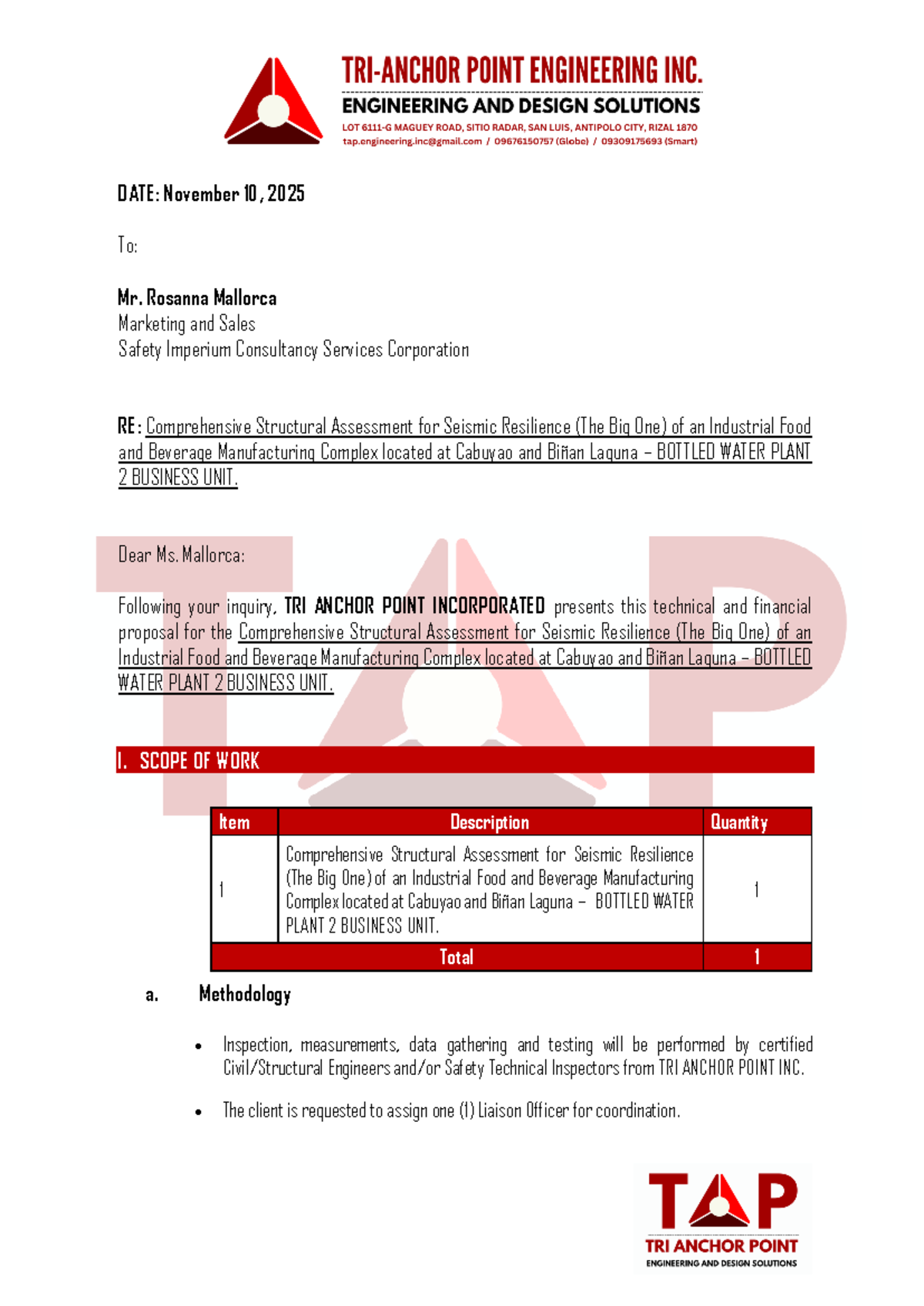 Proposal for Comprehensive Structural Assessment - BWP2 112025 - Studocu
